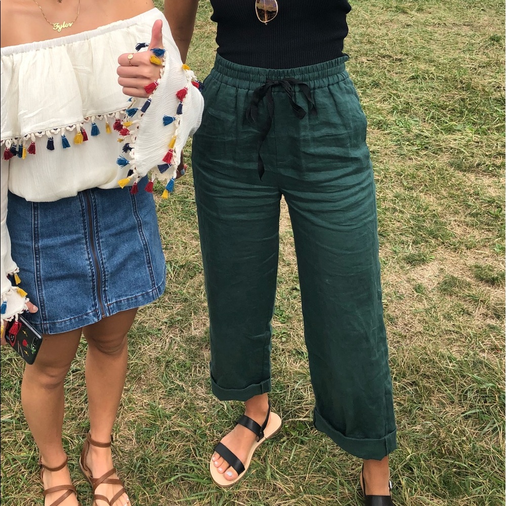 Zara green flows pants